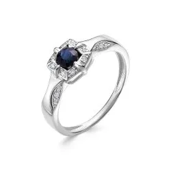 Inel din aur alb cu Diamant, Safir