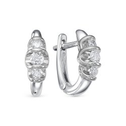 Серьги из белого золота с камнями Бриллиант