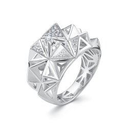 Inel din aur alb cu pietre Diamant