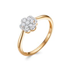 Inel din aur roșu cu pietre Diamant