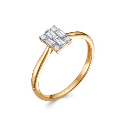 Inel din aur roșu cu pietre Diamant
