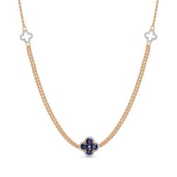 Colier din aur roșu cu pietre Diamant, Safir