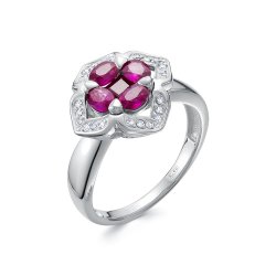 Inel din aur alb cu pietre Diamant, Rubin