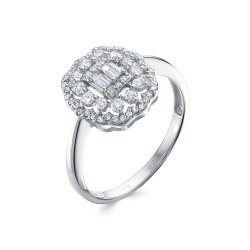 Inel din aur alb cu pietre Diamant
