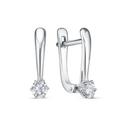 Cercei din aur alb cu pietre Diamant