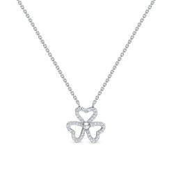 Colier din aur alb cu pietre Diamant