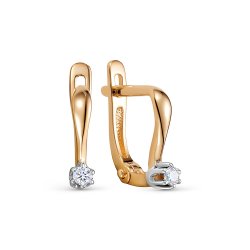 Cercei din aur roșu cu pietre Diamant