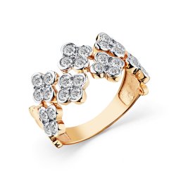 Inel din aur roșu cu pietre Diamant