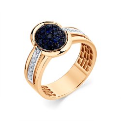 Inel din aur roșu cu pietre Diamant, Safir
