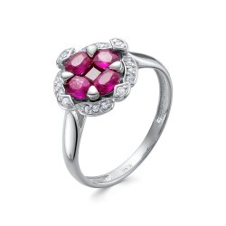 Inel din aur alb cu pietre Diamant, Rubin