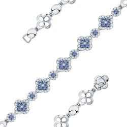 Brățară din aur alb cu pietre Diamant, Tanzanit