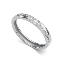 Inel din aur alb cu pietre Diamant