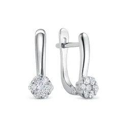 Серьги из белого золота с камнями Бриллиант