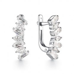 Cercei din argint  cu pietre Cubic Zirconia Incolor