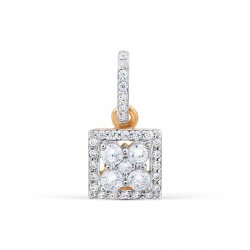 Pandantiv din aur roșu cu pietre Cubic Zirconia Incolor
