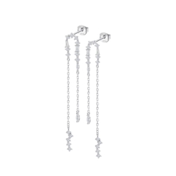 Cercei Pusete din argint  cu pietre Cubic Zirconia Incolor
