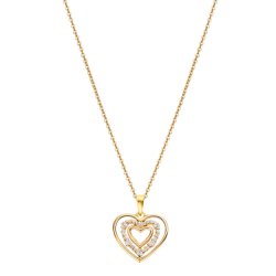Colier din argint placat cu aur  cu pietre Cubic Zirconia Incolor