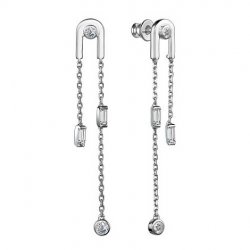 Cercei Pusete din argint  cu pietre Cubic Zirconia Incolor
