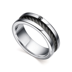 Кольцо из серебра с камнями Черный бриллиант