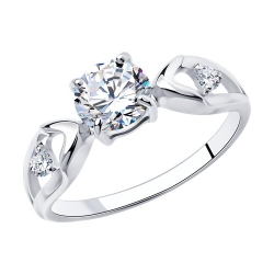 Inel din argint  cu pietre Cubic Zirconia Incolor