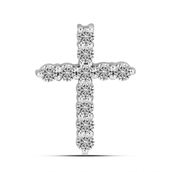 Cruce din aur alb cu Diamant