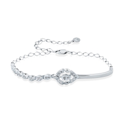 Браслет из белого золота с камнями Бриллиант