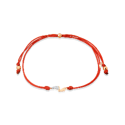 Brățară Mama/Copil din aur roșu cu pietre Cubic Zirconia Incolor, Textil