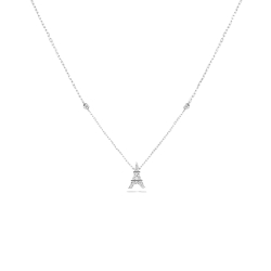 Colier din aur alb cu pietre Diamant