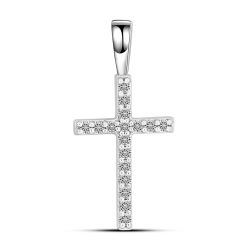Cruce din aur alb cu Diamant