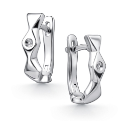 Серьги из серебра с камнями Бриллиант