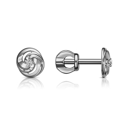 Cercei Pusete din argint  cu pietre Cubic Zirconia Incolor