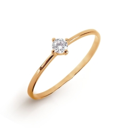 Кольцо из красного золота с камнями Фианит