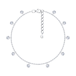 Браслет из серебра с камнями Фианит