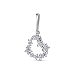 Подвеска из белого золота с камнями Бриллиант