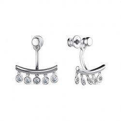 Cercei Pusete din argint  cu pietre Cubic Zirconia Incolor