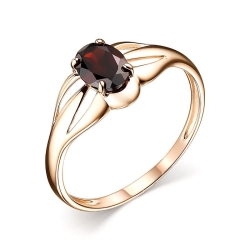 Inel din aur roșu cu pietre Cubic Zirconia Incolor, Granat