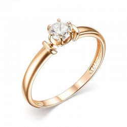 Inel din aur roșu cu pietre Cubic Zirconia Incolor