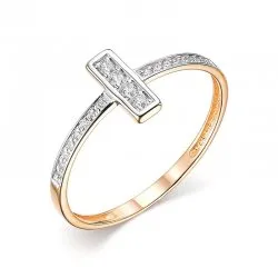 Inel din aur roșu cu Cubic Zirconia Incolor