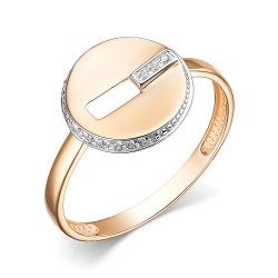 Inel din aur roșu cu pietre Cubic Zirconia Incolor