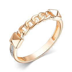 Inel din aur roșu cu pietre Cubic Zirconia Incolor