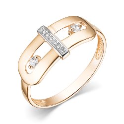Inel din aur roșu cu pietre Cubic Zirconia Incolor