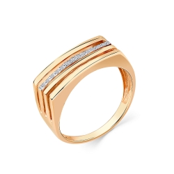 Inel din aur roșu cu pietre Cubic Zirconia Incolor