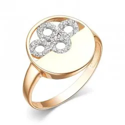 Inel din aur roșu cu Cubic Zirconia Incolor