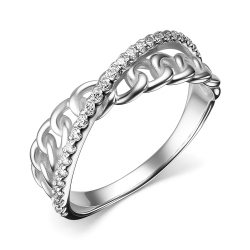 Inel din argint  cu pietre Cubic Zirconia Incolor