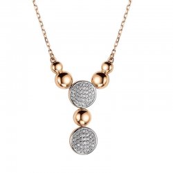 Colier din aur roșu cu pietre Cubic Zirconia Incolor