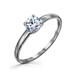 Inel din aur alb cu Cubic Zirconia Incolor
