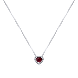Colier din aur alb cu pietre Diamant, Rubin