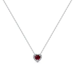 Colier din aur alb cu Diamant, Rubin
