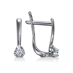 Cercei din aur alb cu Cubic Zirconia Incolor