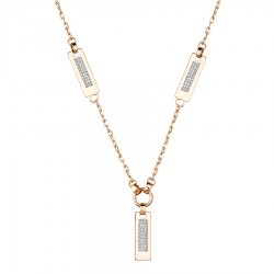 Colier din aur roșu cu pietre Cubic Zirconia Incolor